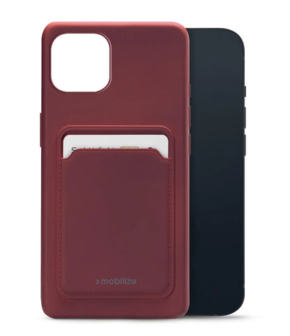 Mobilize Rubber Gelly Card Case Apple Iphone 13 Mini Matt Bordeaux - Essentify