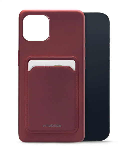 Mobilize Rubber Gelly Card Case Apple Iphone 13 Mini Matt Bordeaux - Essentify