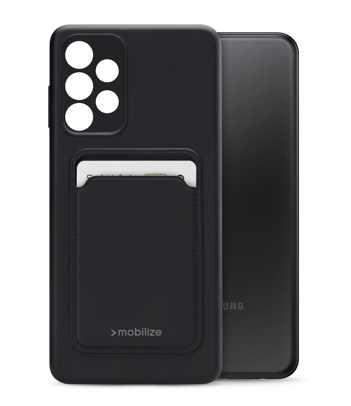 Mobilize Rubber Gelly Card Case Samsung Galaxy A23 5G Matt Black - Essentify