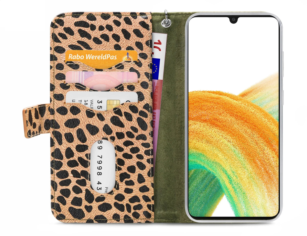 Mobilize 2In1 Magnet Zipper Case Samsung Galaxy A33 5G Olive/Leopard - Essentify