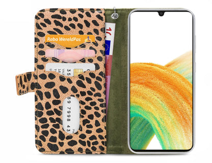 Mobilize 2In1 Magnet Zipper Case Samsung Galaxy A33 5G Olive/Leopard - Essentify