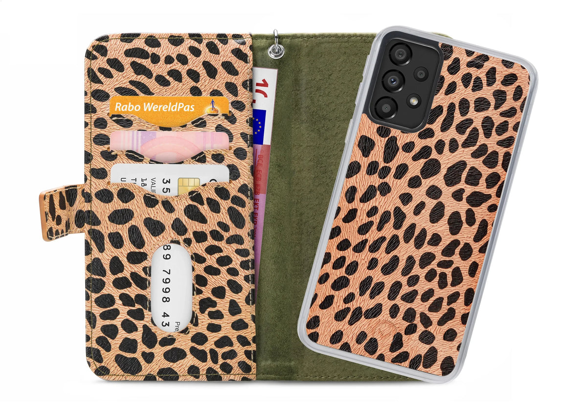 Mobilize 2In1 Magnet Zipper Case Samsung Galaxy A33 5G Olive/Leopard - Essentify