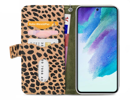 Mobilize 2In1 Magnet Zipper Case Samsung Galaxy S21 Fe 5G Olive/Leopard - Essentify