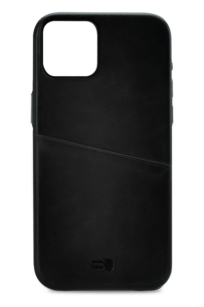 Senza Pure Leather Cover With Card Slot Apple Iphone 14 Deep Black - Essentify