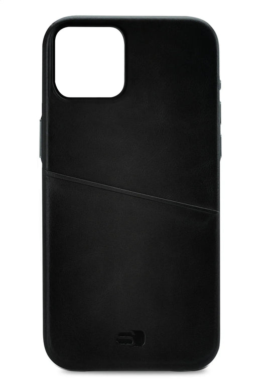 Senza Pure Leather Cover With Card Slot Apple Iphone 14 Deep Black - Essentify