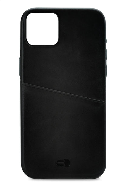 Senza Pure Leather Cover With Card Slot Apple Iphone 14 Plus Deep Black - Essentify