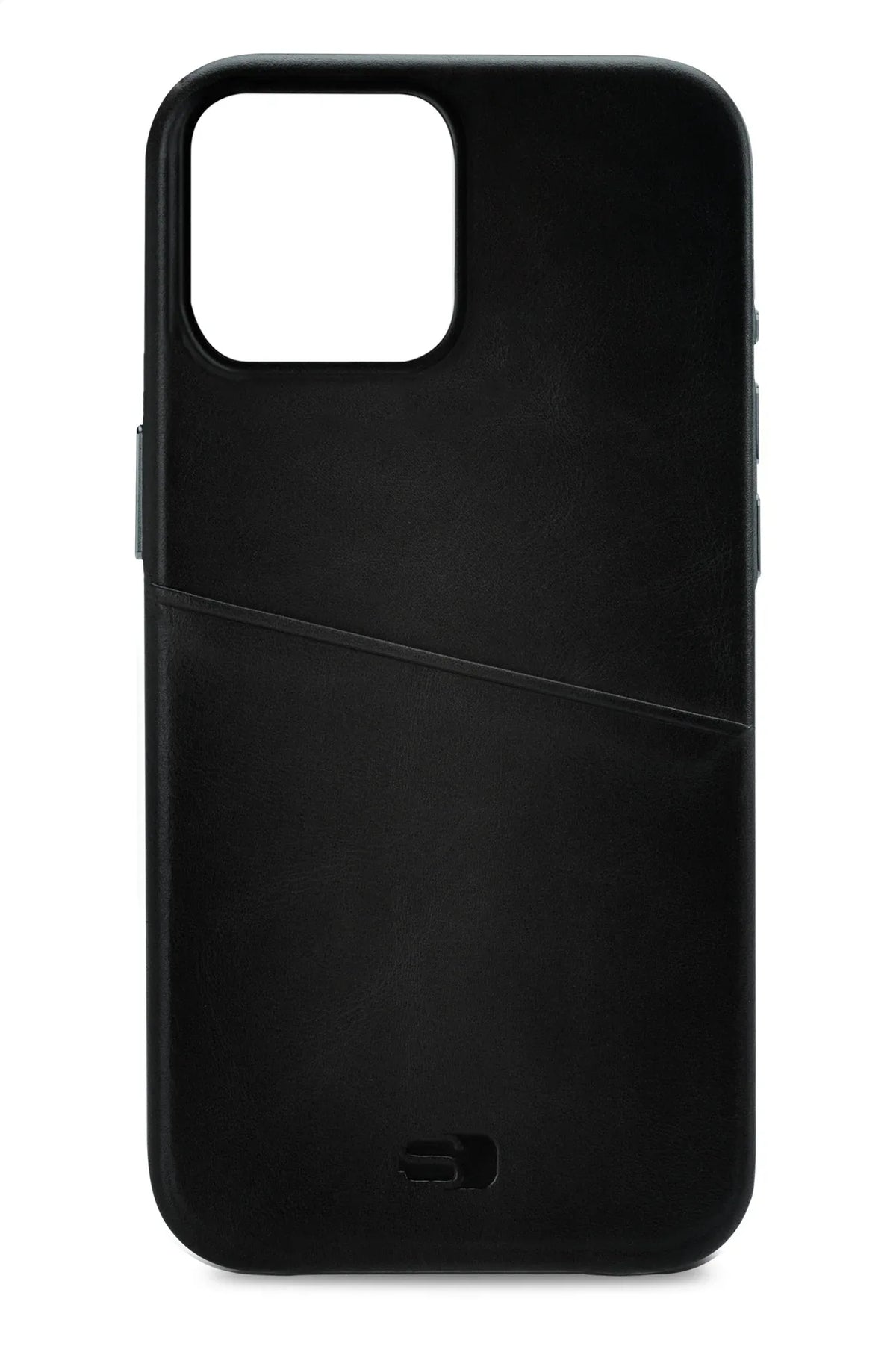 Senza Pure Leather Cover With Card Slot Apple Iphone 14 Pro Max Deep Black - Essentify