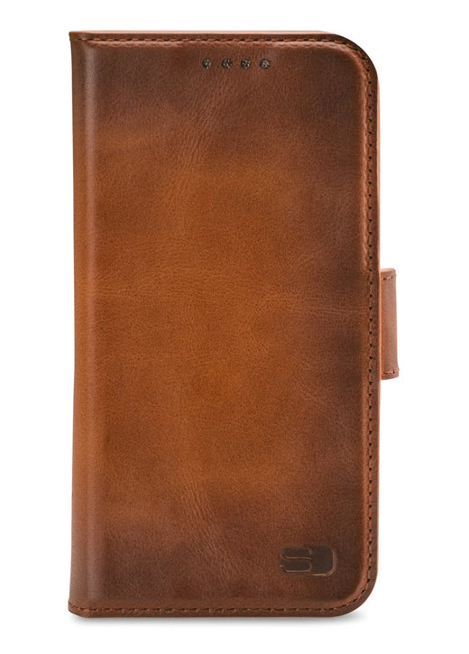 Senza Desire Leather Wallet Apple Iphone 14 Pro Max Burned Cognac - Essentify