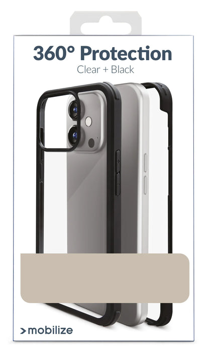 Mobilize Tempered Glass 360 Protection Case Apple Iphone 14 Plus Black - Essentify