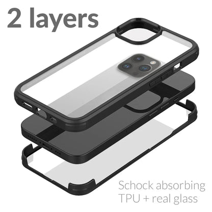 Mobilize Tempered Glass 360 Protection Case Apple Iphone 14 Pro Black - Essentify