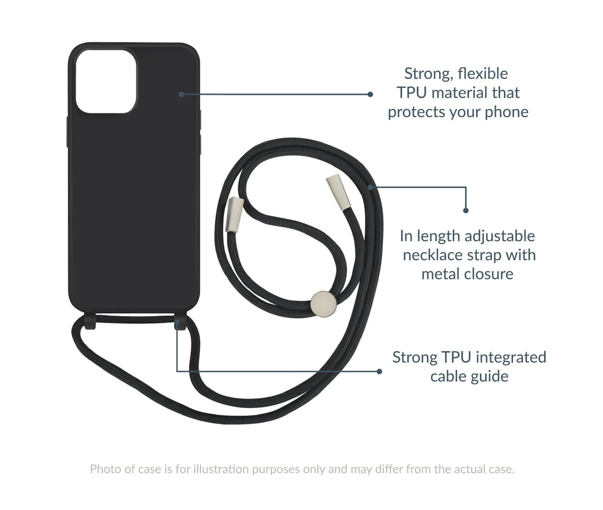Mobilize Lanyard Gelly Case For Apple Iphone 14 Pro Black - Essentify