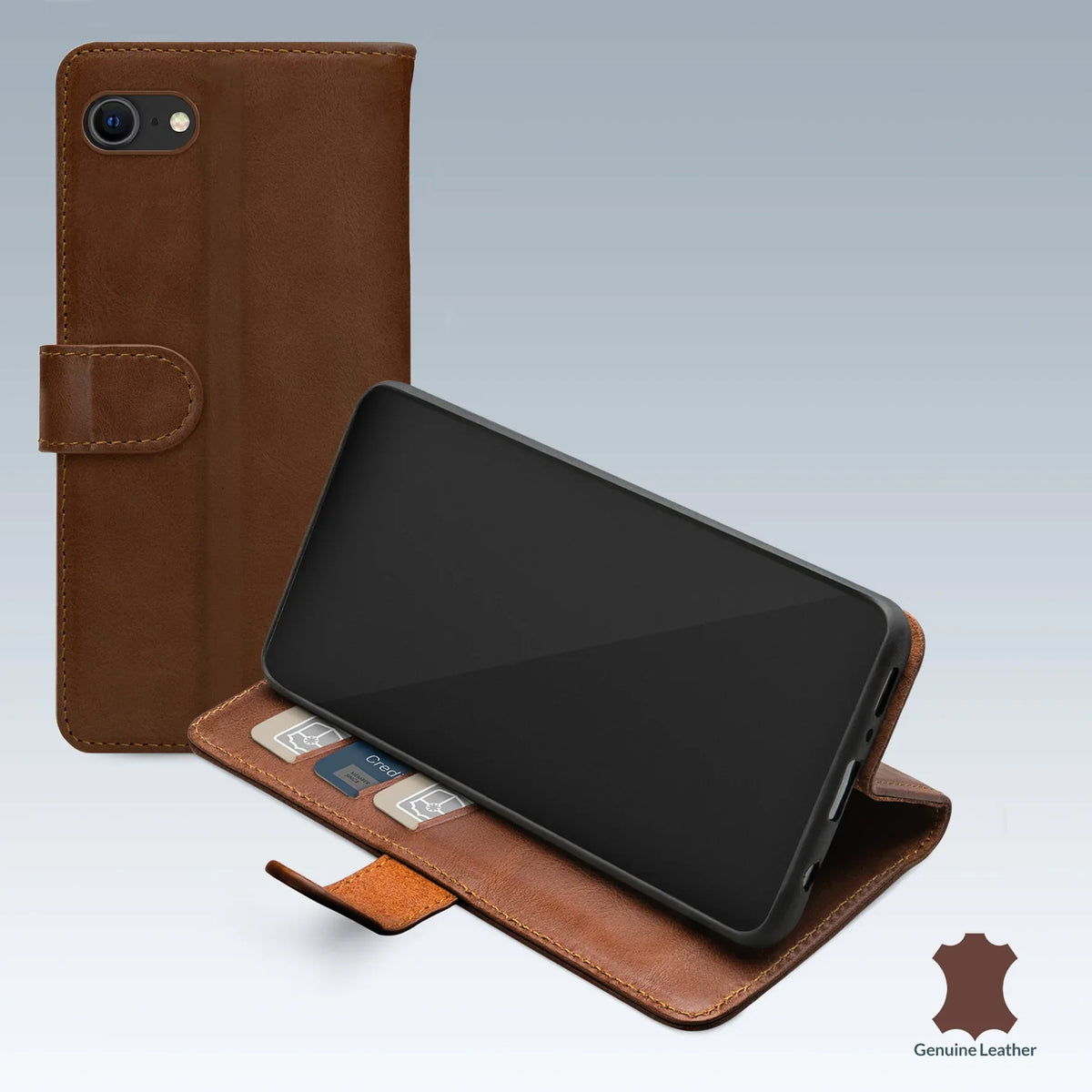 Mobilize Leather Wallet Apple Iphone 6/6S/7/8/Se (2020/2022) Brown - Essentify