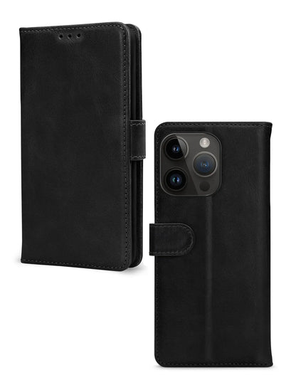 Mobilize Leather Wallet Apple Iphone 14 Pro Black - Essentify
