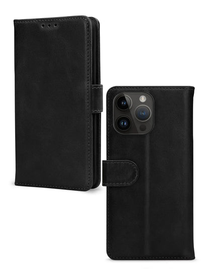 Mobilize Leather Wallet Apple Iphone 14 Pro Max Black - Essentify