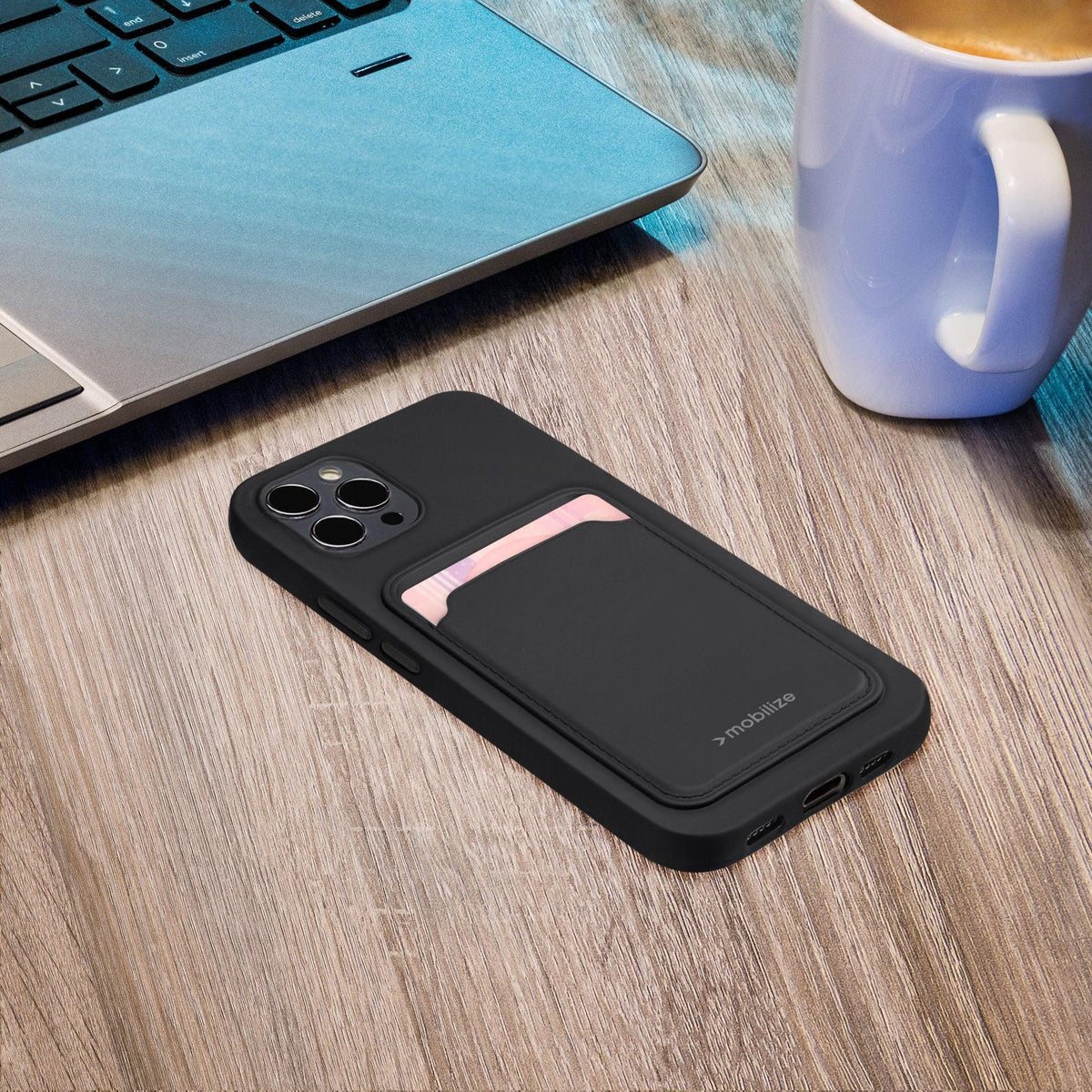 Mobilize Rubber Gelly Card Case Samsung Galaxy S23+ 5G Matt Black - Essentify