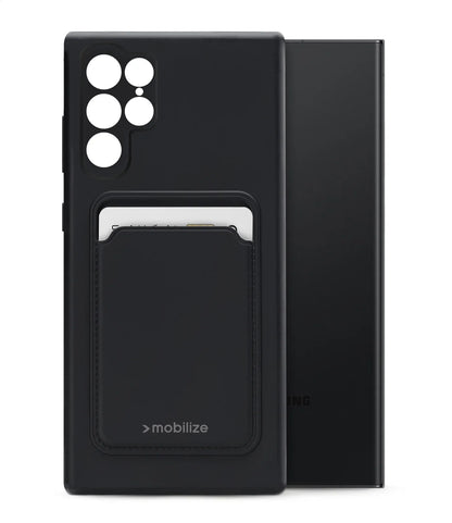 Mobilize Rubber Gelly Card Case Samsung Galaxy S23 Ultra 5G Matt Black - Essentify