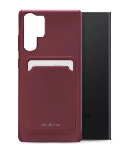 Mobilize Rubber Gelly Card Case Samsung Galaxy S23 Ultra 5G Matt Bordeaux - Essentify