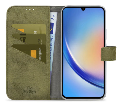 My Style Flex Wallet For Samsung Galaxy A34 5G Olive - Essentify