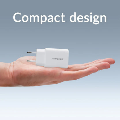 Mobilize Wall Charger Usb-C + Usb 25W With Pd/Pps White - Essentify