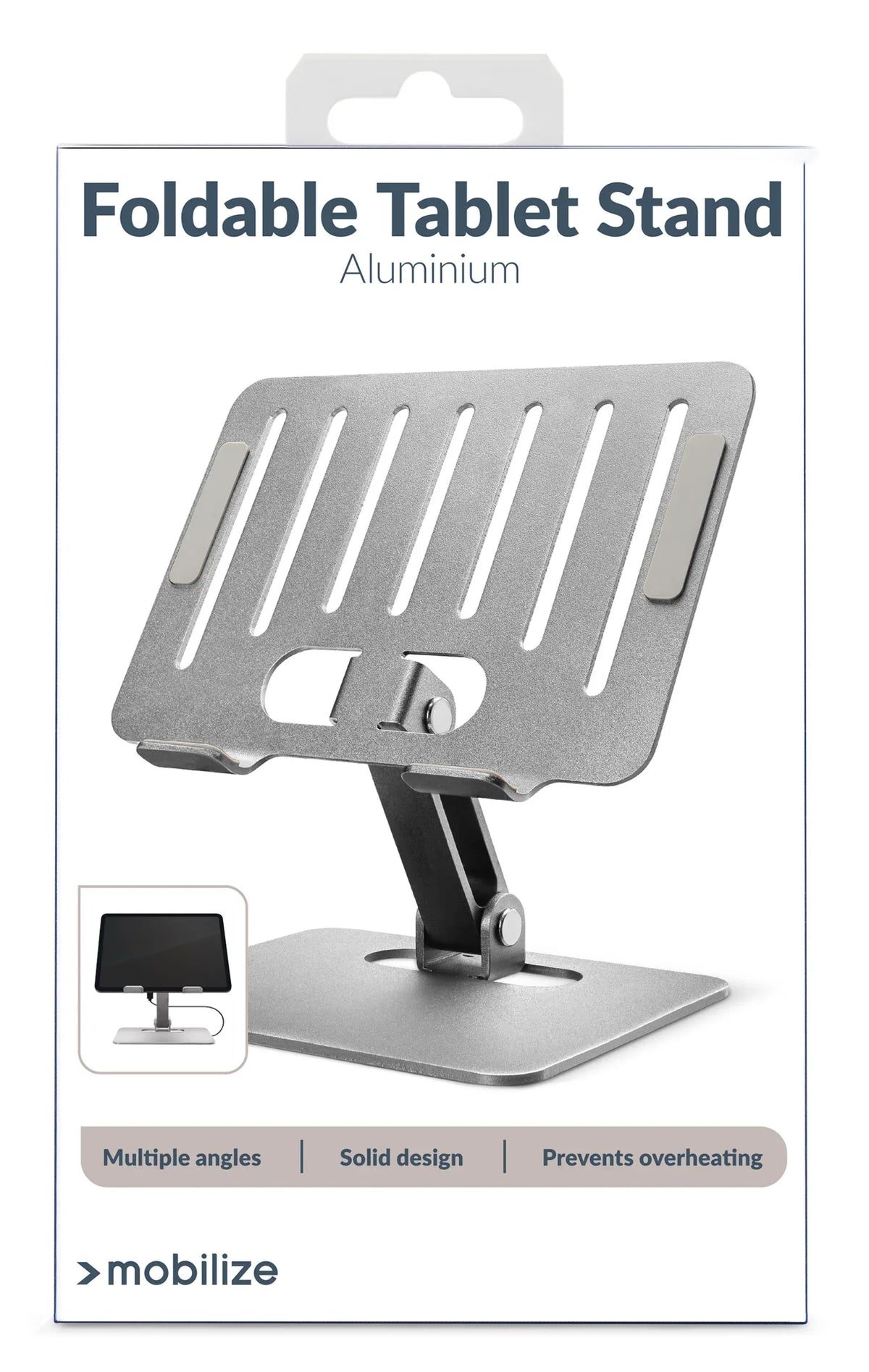Mobilize Foldable Aluminium Tablet Stand Silver - Essentify