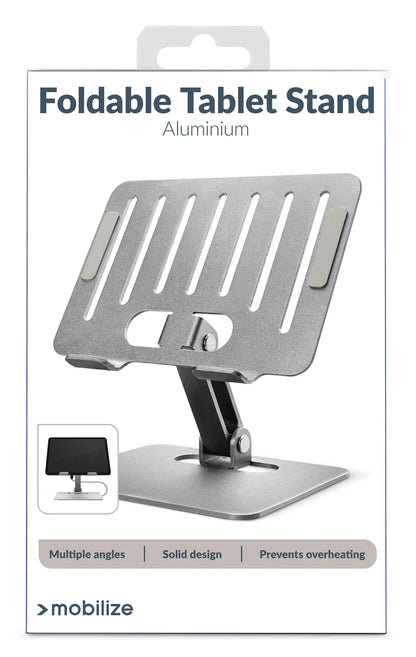 Mobilize Foldable Aluminium Tablet Stand Silver - Essentify
