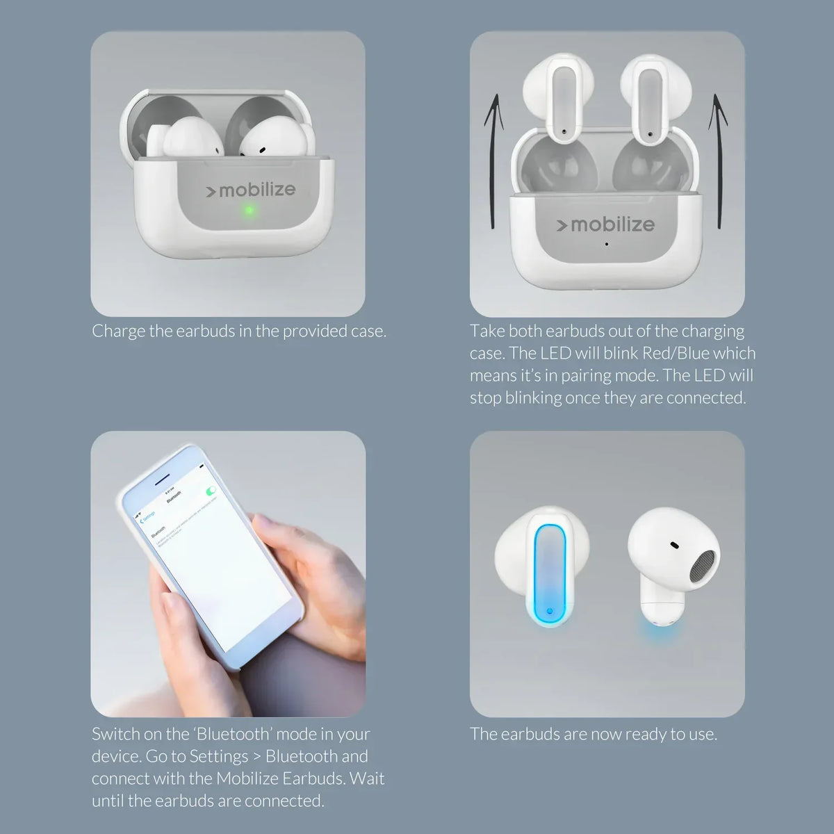 Mobilize Bluetooth Tws Earbuds Mini White - Essentify