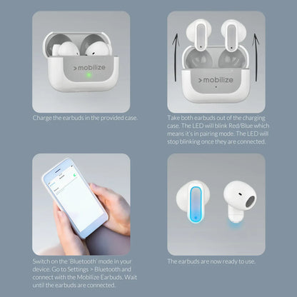 Mobilize Bluetooth Tws Earbuds Mini White - Essentify