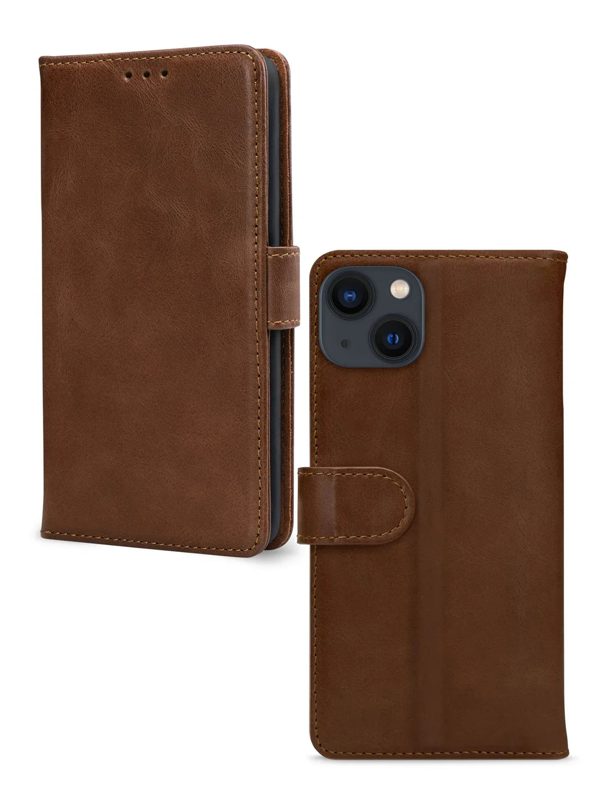 Mobilize Leather Wallet Apple Iphone 13 Mini Brown - Essentify