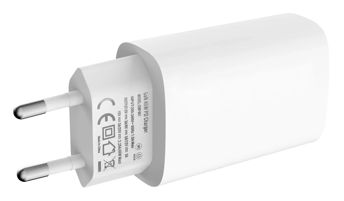 Mobilize Wall Charger 2X Usb-C Gan 45W With Pd/Pps White - Essentify