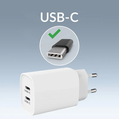 Mobilize Wall Charger 2X Usb-C Gan 45W With Pd/Pps White - Essentify