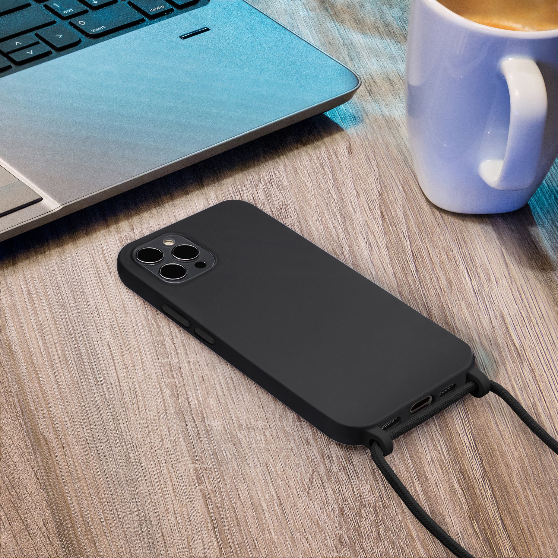 Mobilize Lanyard Gelly Case For Apple Iphone 15 Pro Max Black