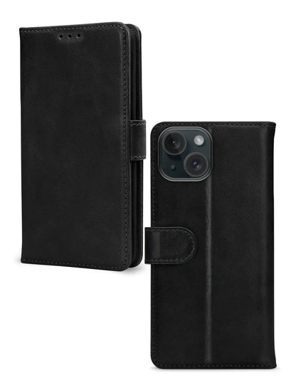 Mobilize Leather Wallet Apple Iphone 15 Plus Black - Essentify