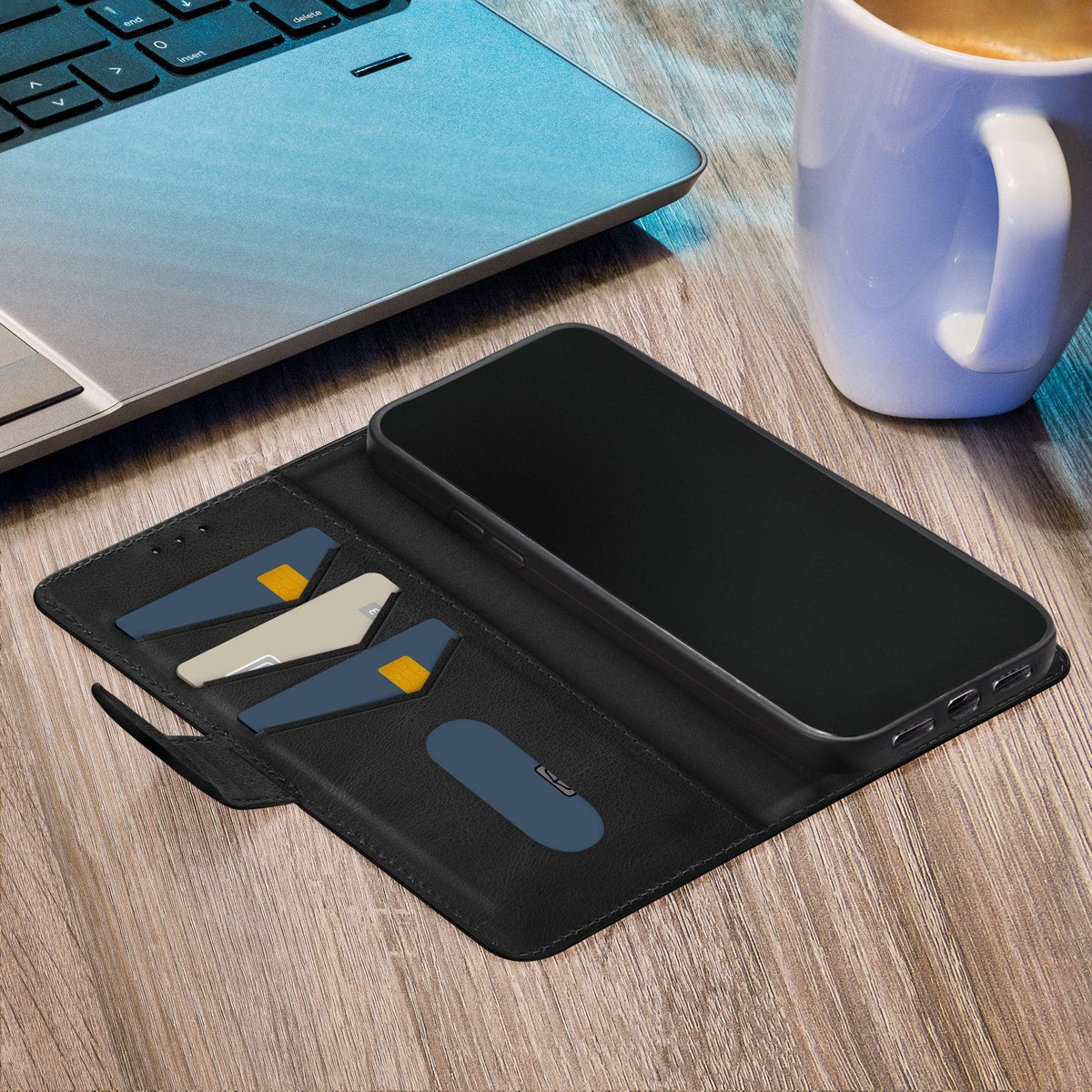 Mobilize Leather Wallet Apple Iphone 15 Plus Black - Essentify