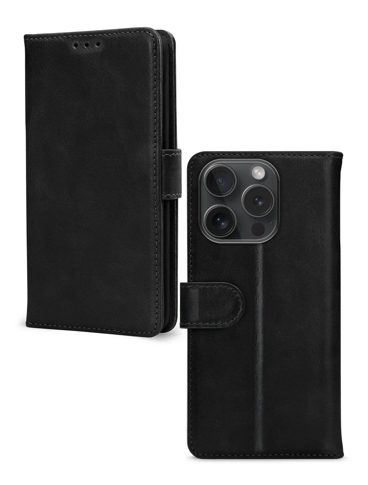 Mobilize Leather Wallet Apple Iphone 15 Pro Black - Essentify