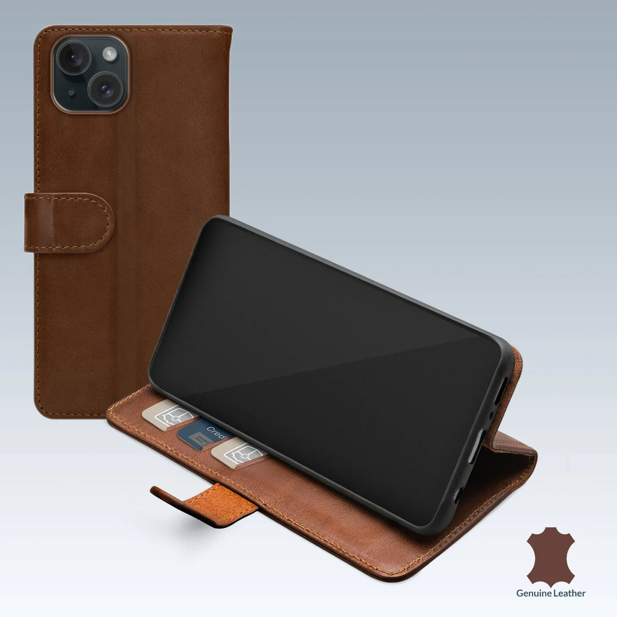 Mobilize Leather Wallet Apple Iphone 13/14/15 Brown - Essentify