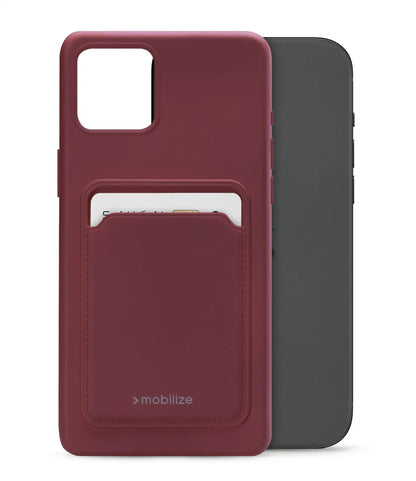 Mobilize Rubber Gelly Card Case Apple Iphone 15 Plus Matt Bordeaux - Essentify