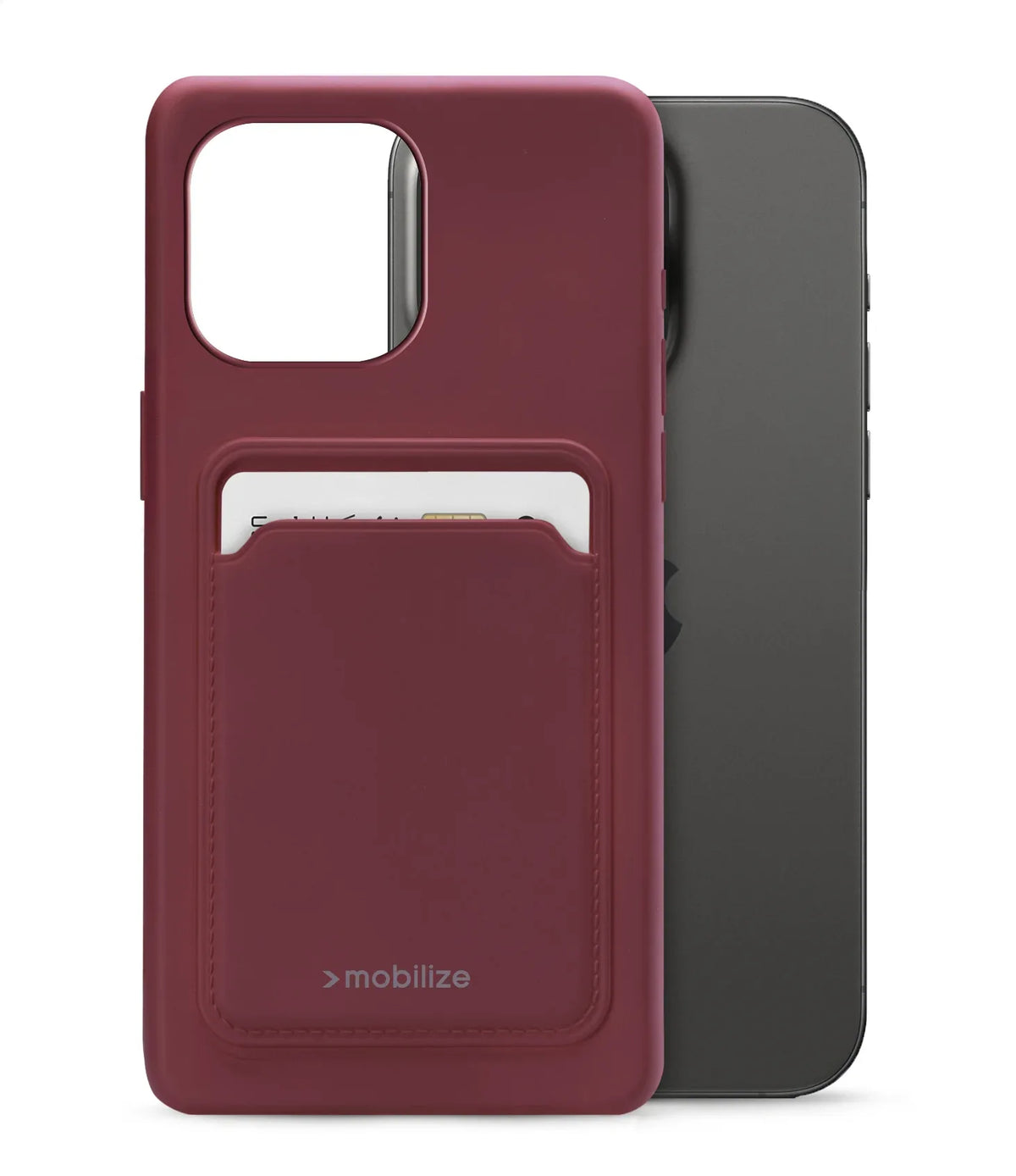 Mobilize Rubber Gelly Card Case Apple Iphone 15 Pro Max Matt Bordeaux - Essentify