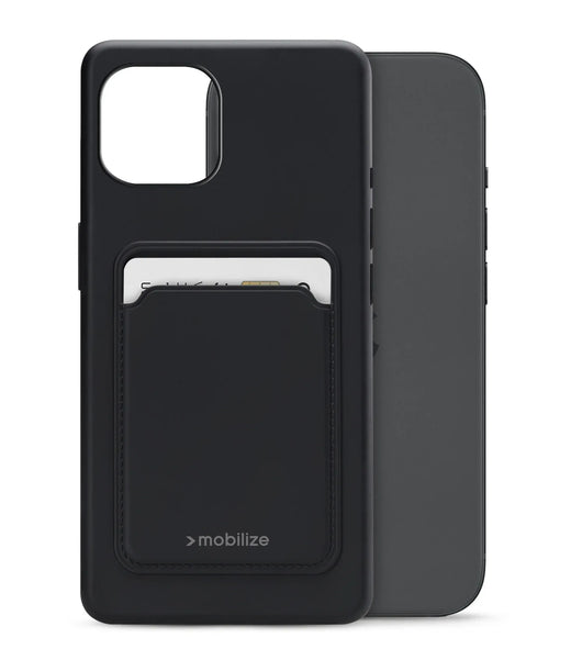 Mobilize Rubber Gelly Card Case Apple Iphone 15 Matt Black - Essentify