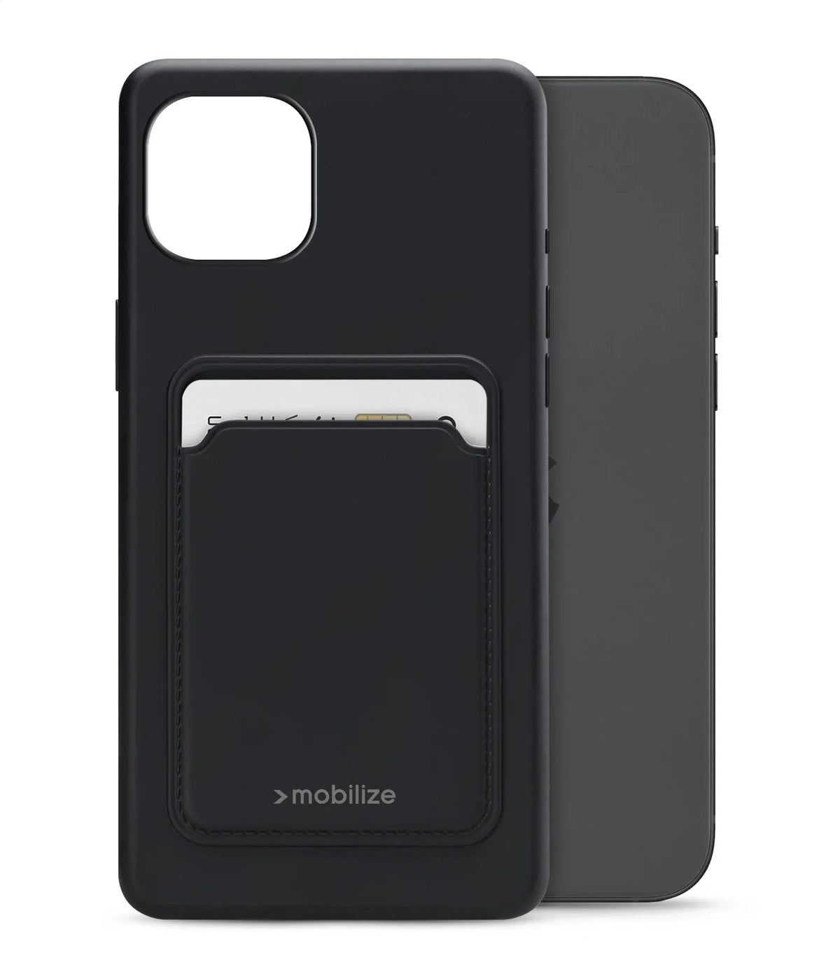 Mobilize Rubber Gelly Card Case Apple Iphone 15 Plus Matt Black - Essentify