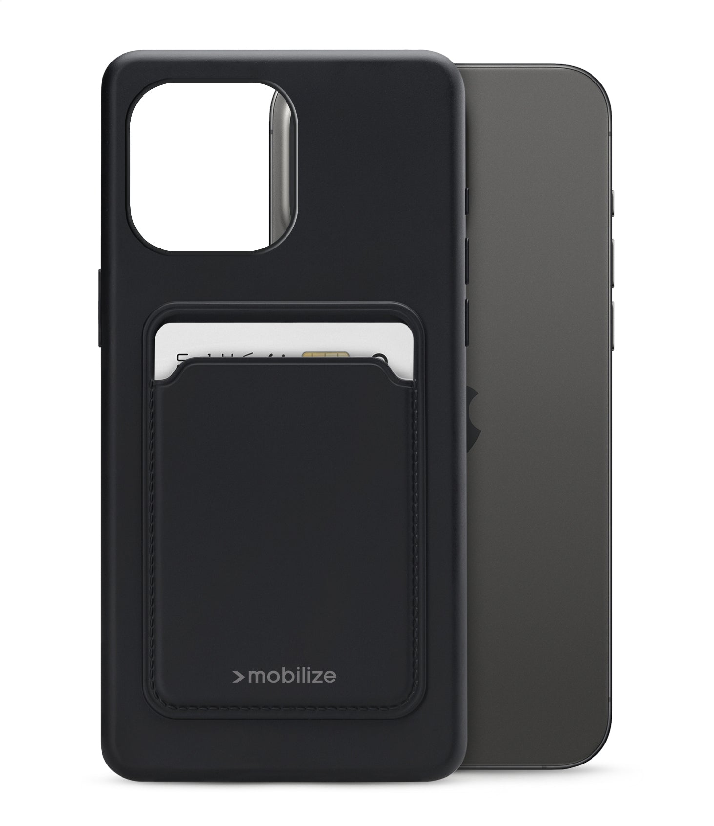 Mobilize Rubber Gelly Card Case Apple Iphone 15 Pro Max Matt Black