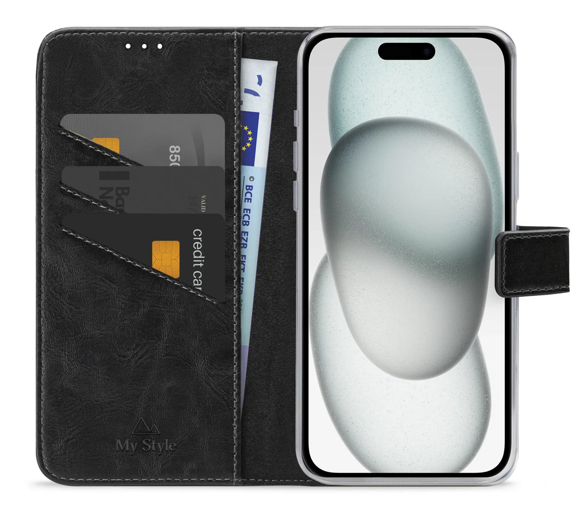 My Style Flex Wallet For Apple Iphone 15 Plus Black - Essentify