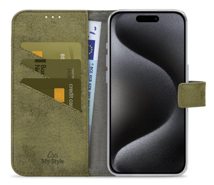 My Style Flex Wallet For Apple Iphone 15 Pro Olive - Essentify