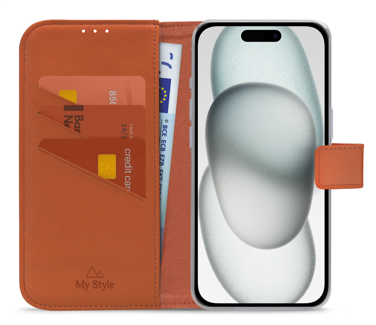 My Style Flex Wallet For Apple Iphone 15 Rust Red