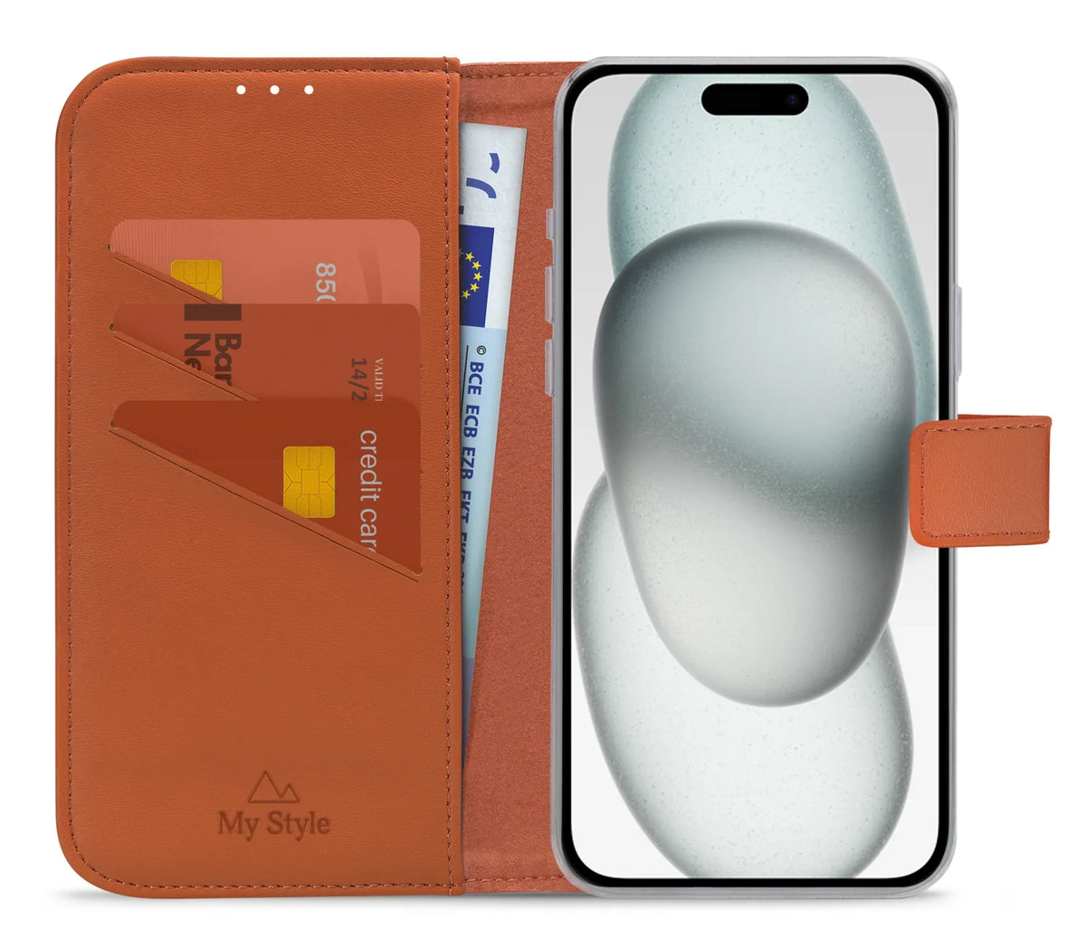 My Style Flex Wallet For Apple Iphone 15 Plus Rust Red - Essentify