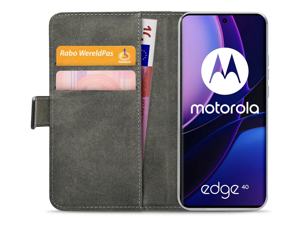 Mobilize Classic Gelly Wallet Book Case Motorola Edge 40 Black - Essentify