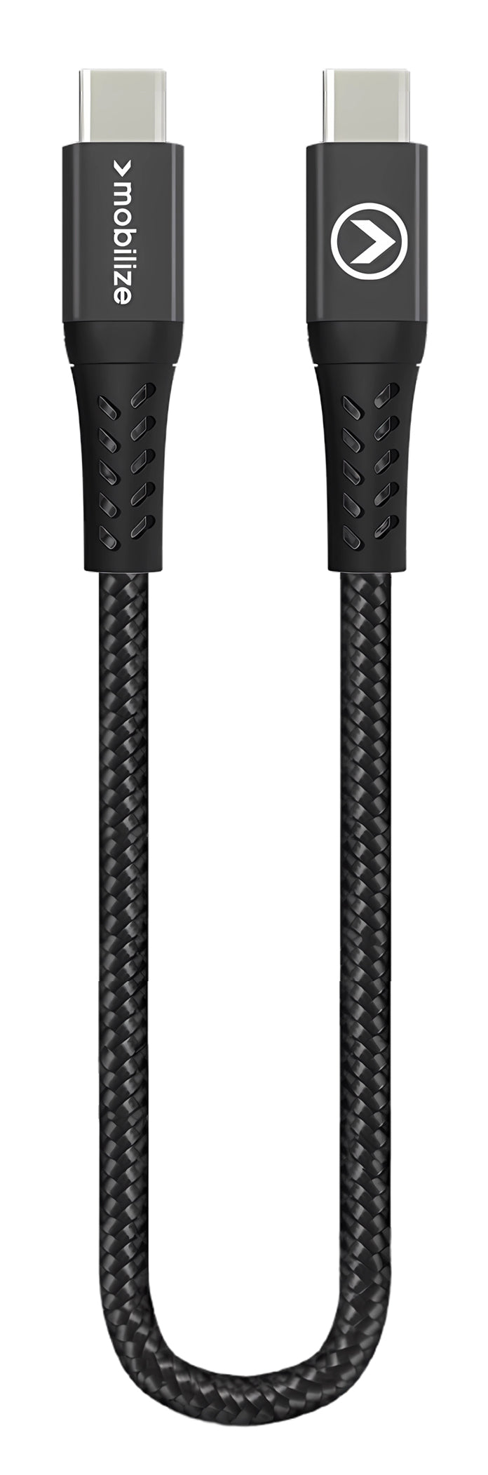 Mobilize Strong Nylon Cable Usb-C To Usb-C 20Cm. 100W Black