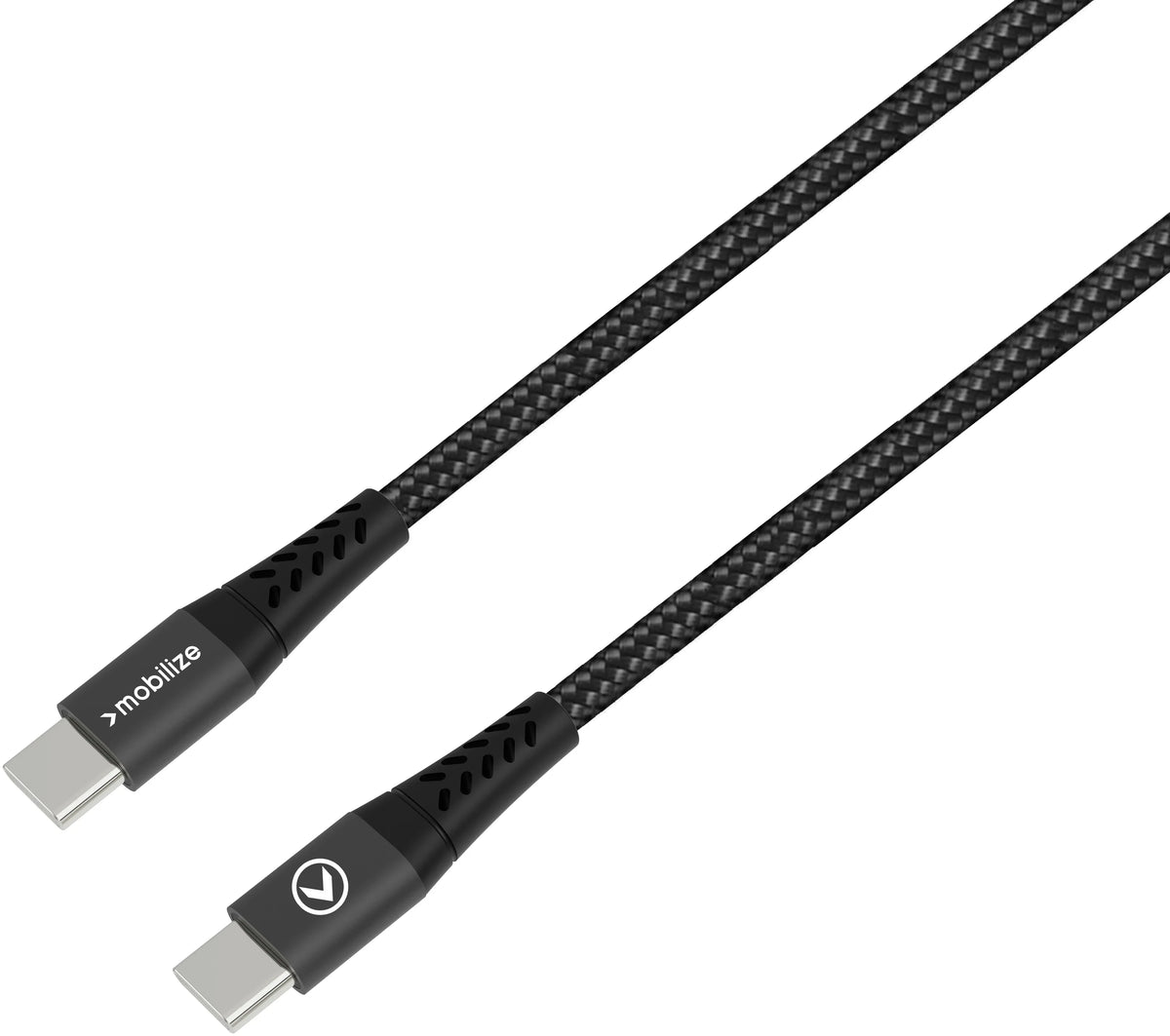 Mobilize Strong Nylon Cable Usb-C To Usb-C 20Cm. 100W Black - Essentify