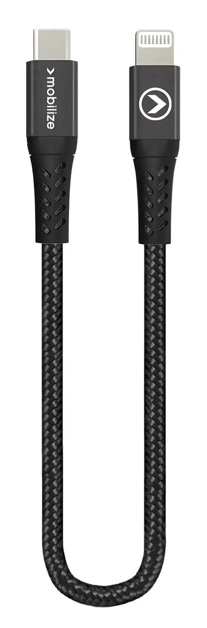 Mobilize Strong Nylon Cable Usb-C To Mfi Lighting 20Cm. 60W Black - Essentify