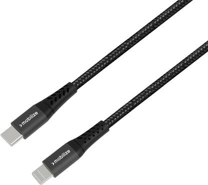 Mobilize Strong Nylon Cable Usb-C To Mfi Lighting 20Cm. 60W Black - Essentify