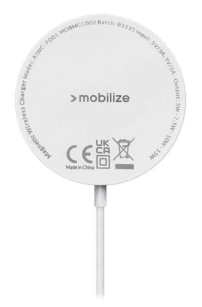 Mobilize Strong Magnetic Wireless Charger Magsafe Compatible 15W White - Acrylic - Essentify